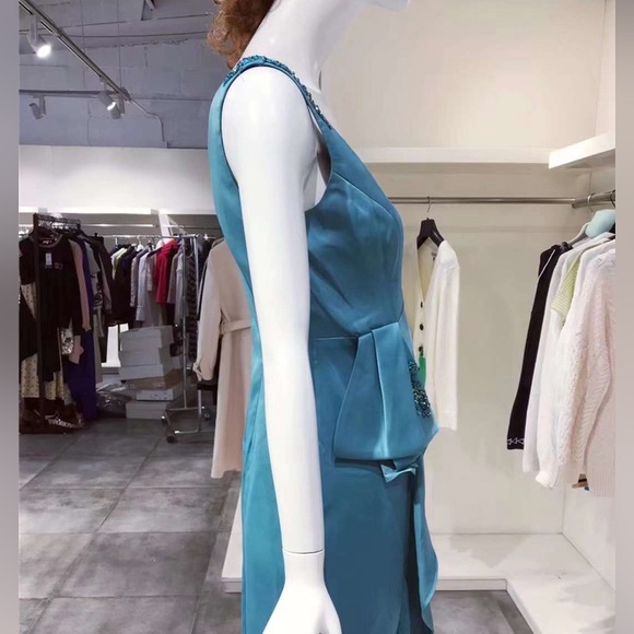 US 2 MARCHESA NOTTE Embellished ruffled satin-crepe gown NWT - Picture 6 of 12